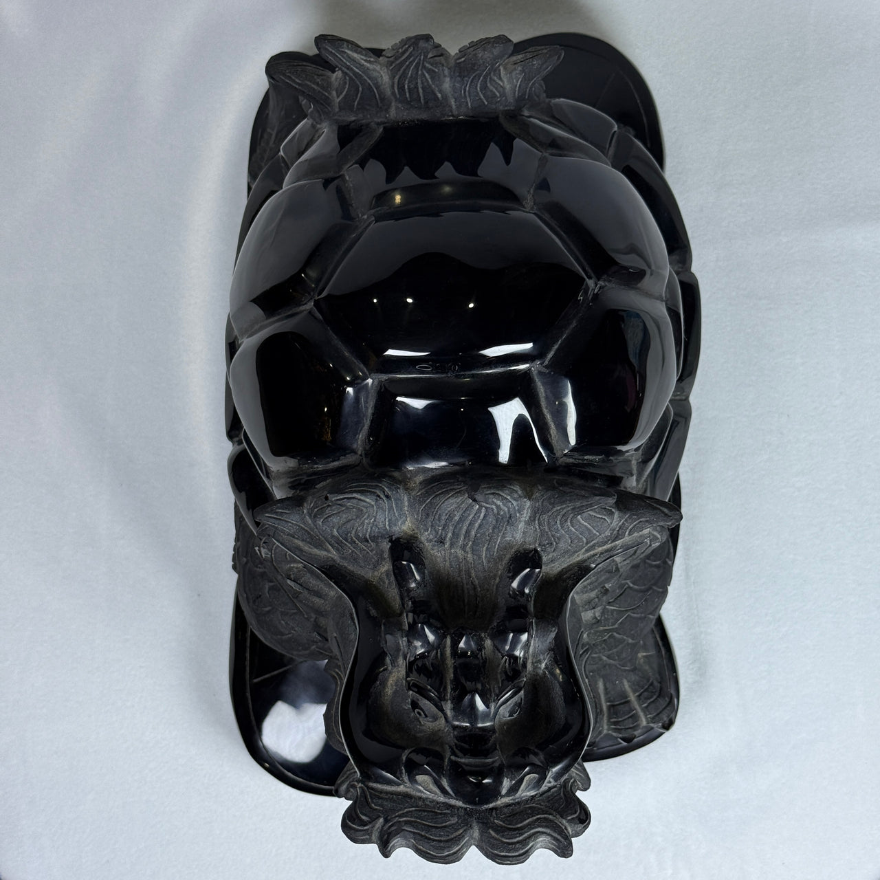 Natural Black Onyx Long Gui Dragon Tortoise Display 15.497,0g 190.0 by 315.0 by 225.0mm - Huangs Jadeite and Jewelry Pte Ltd