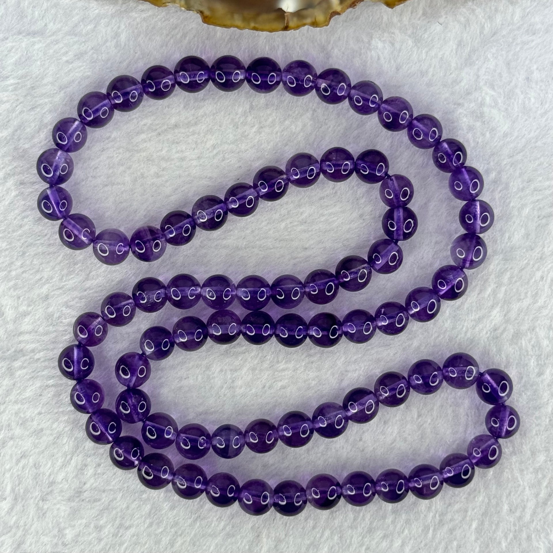 Good Grade Natural Amethyst Necklace 39.71g 52cm 7.3 by 79 Beads - Huangs Jadeite and Jewelry Pte Ltd