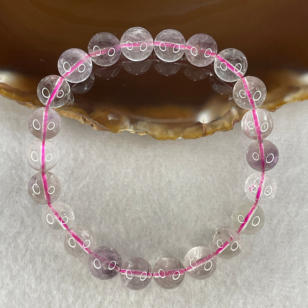 Certified Entry-Grade Natural Super 7 Crystal Beads Bracelet | Bold Mid-to-Large Showcase Strand | Authentic Sacred Seven Multi-Mineral Inclusions Quartz Spiritual Catalyst & Auric Shield Bracelet (23.55g | 17cm Length | 9.4mm | 22 Beads)