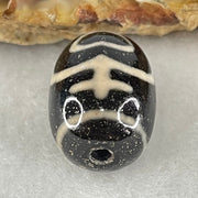 Natural Powerful Tibetan Old Oily Agate Double Nectar Vessel Dzi Bead Heavenly Master (Tian Zhu) 花蜜容器眼天珠 4.56g 17.8 by 13.1mm - Huangs Jadeite and Jewelry Pte Ltd