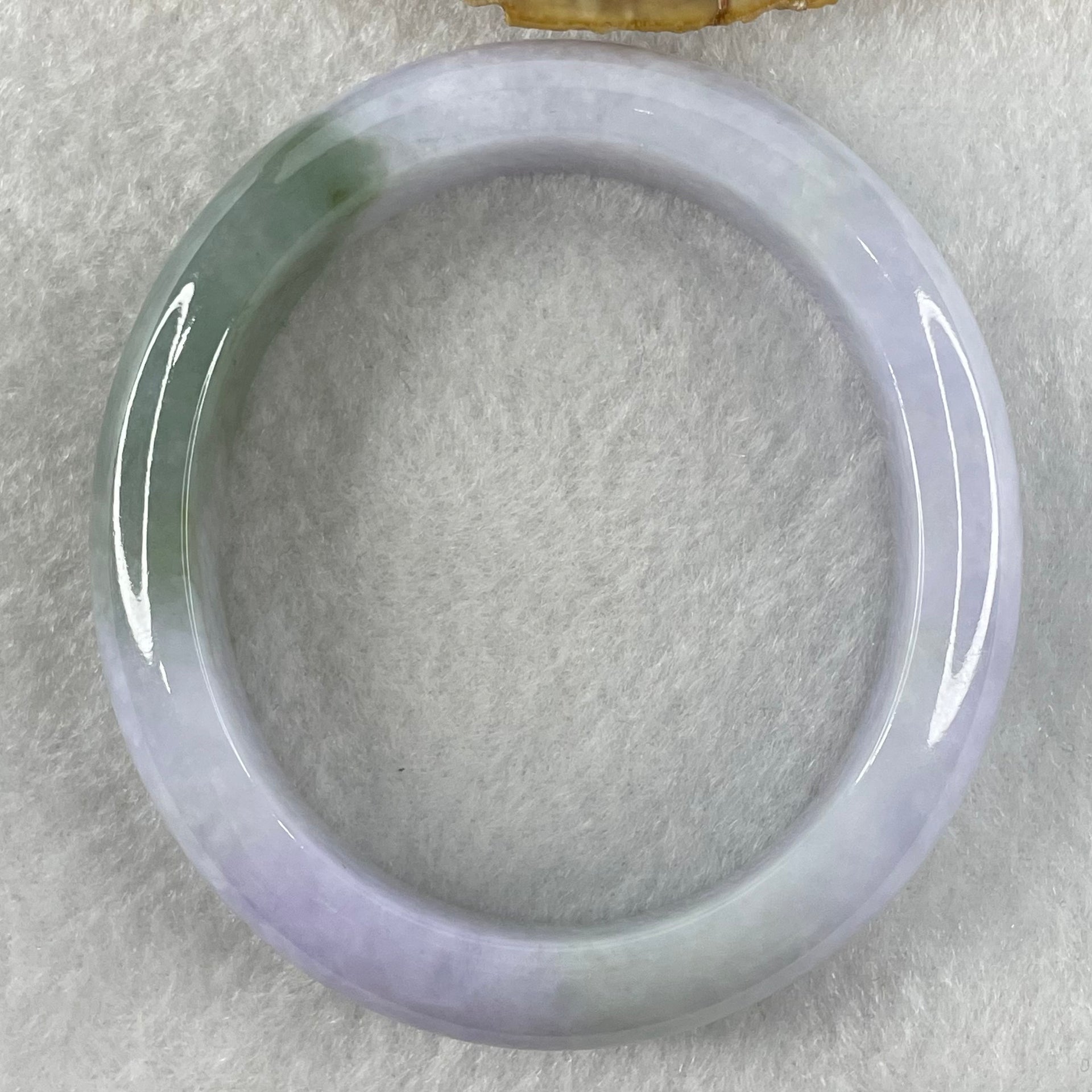 Type A Lavender with Green Jadeite Oval Bangle 60.46g Internal Diameter 56.2mm 13.6 by 8.7mm (Very Fine Internal Lines) - Huangs Jadeite and Jewelry Pte Ltd