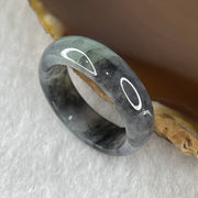 Type A Translucent Grey Wuji with Green Piao Hua Jadeite Ring 3.39g 6.4 by 3.4mm US 8.25 HK 18.2 ( Close to Perfect ) - Huangs Jadeite and Jewelry Pte Ltd