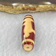 Natural Powerful Tibetan Old Oily Red and Yellowish White Agate Guan Yin Dzi Bead Heavenly Master (Tian Zhu) 观音天诛 8.83g 38.7 by 12.2mm - Huangs Jadeite and Jewelry Pte Ltd