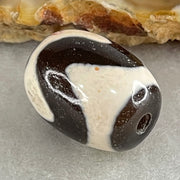 Natural Powerful Tibetan Old Oily Agate Tiger Tooth Daluo Dzi Bead Heavenly Master (Tian Zhu) 虎呀天诛 3.99g 16.7 by 12.6mm - Huangs Jadeite and Jewelry Pte Ltd