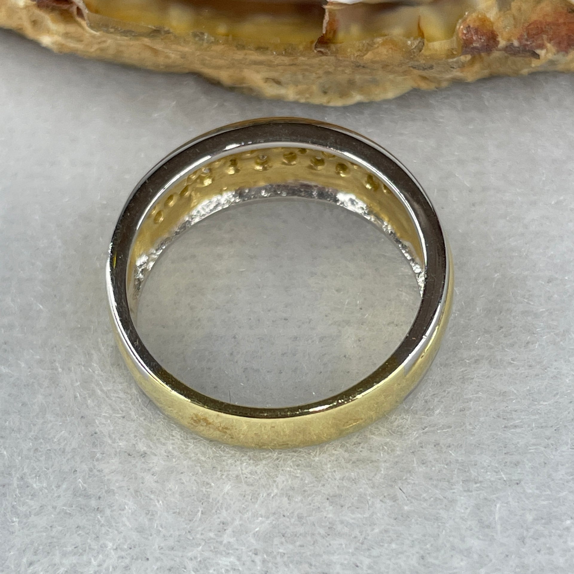Natural Diamonds in 14K Rose and White Gold Ring Total Weight 5.35g US7.5 HK16.5 - Huangs Jadeite and Jewelry Pte Ltd