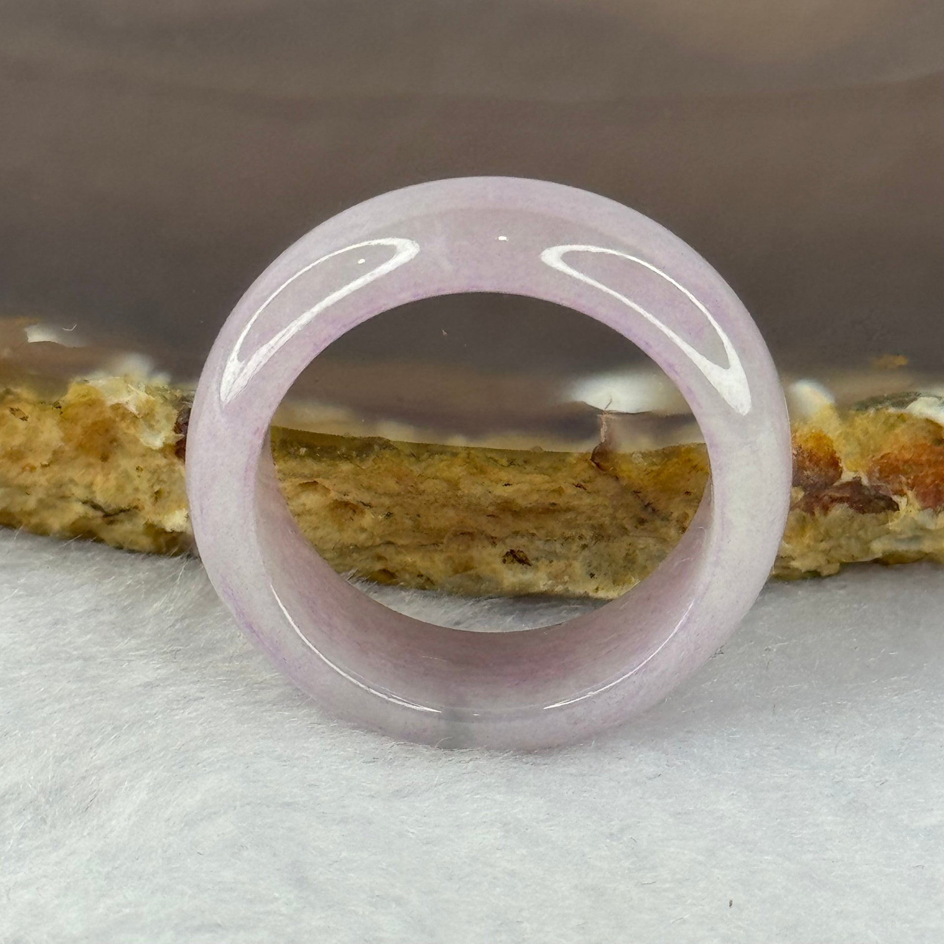 Type A Lavender Jadeite Ring 5.63g 8.4 by 3.6mm US9.5 HK21 - Huangs Jadeite and Jewelry Pte Ltd