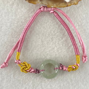 Type A Blueish Green Jadeite Ping An Kou String Bracelet 3.55g 15.4 by 7.4mm - Huangs Jadeite and Jewelry Pte Ltd