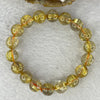 Good Grade Natural Golden Rutilated Quartz Beads Bracelet 天然金发晶珠手链 39.82g by 18cm 11.8mm 18 Beads - Huangs Jadeite and Jewelry Pte Ltd