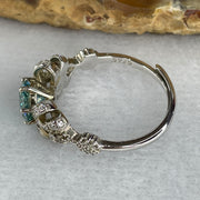 Blue Moissanite Ring in S925 Sliver 2.69g 6.7 by 4.5mm (Adjustable Size) - Huangs Jadeite and Jewelry Pte Ltd