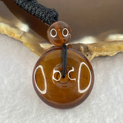 Natural Cognac Amber Ping An Kou Donut Pendant 3.92g 22.1 by 9.6mm 9.2mm 1 Beads - Huangs Jadeite and Jewelry Pte Ltd