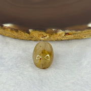 Natural Golden Rutilated Quartz Crystal Lulu Tong Barrel 5.43g 17.1 by 14.0mm - Huangs Jadeite and Jewelry Pte Ltd