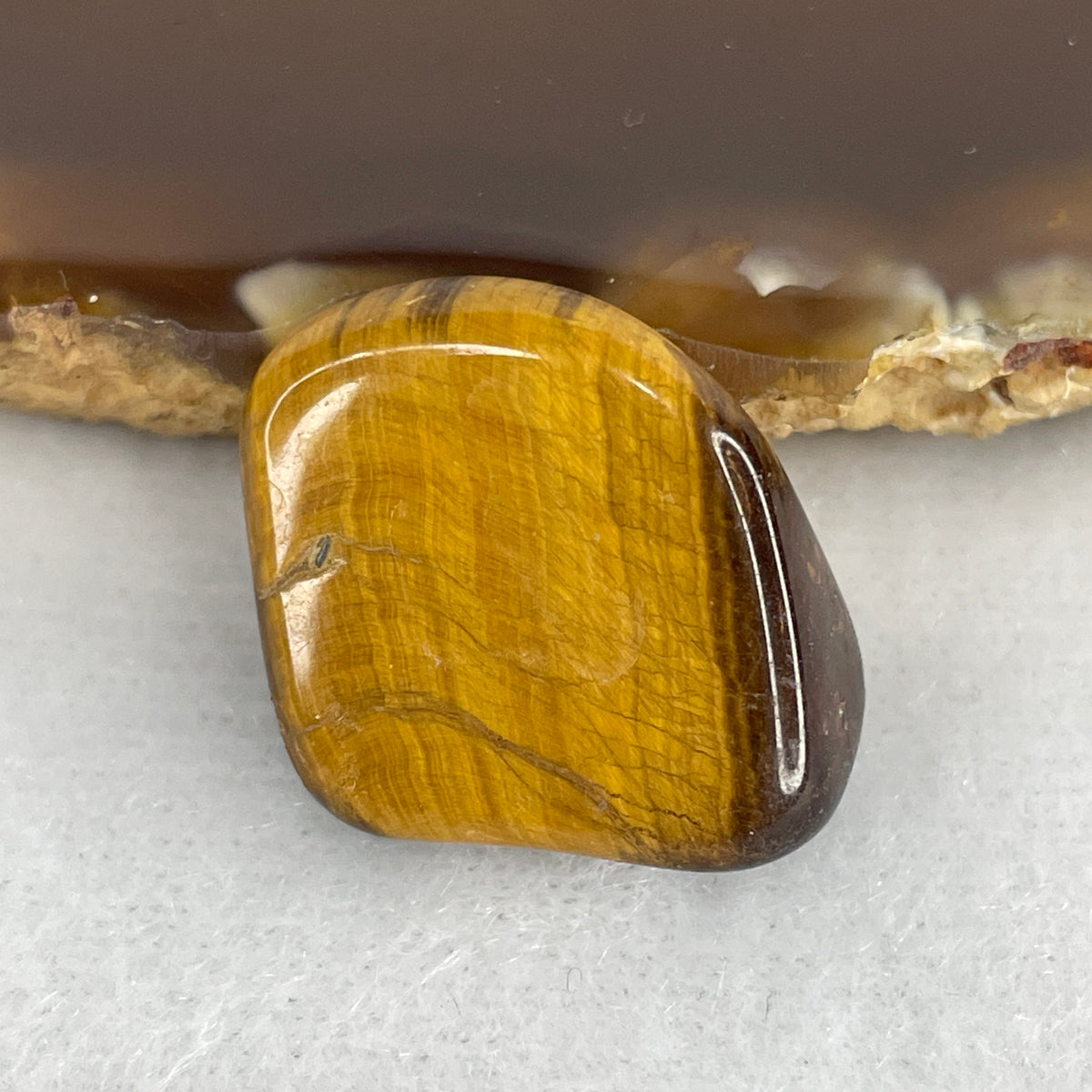Natural Yellow Tiger's Eye Quartz Rough Mini Display Specimen | Raw Silky Chatoyant Mineral Pocket Stone (5.3g | 23.0 x 18.8 x 10.0mm)