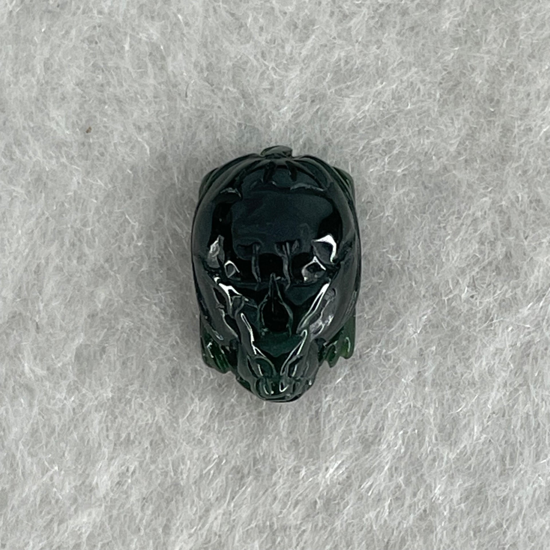 Good Grade Type A Translucent Black Jadeite Dragon Turtle Charm Pendant 0.72g 10.9 by 7.1 by 5.3mm - Huangs Jadeite and Jewelry Pte Ltd