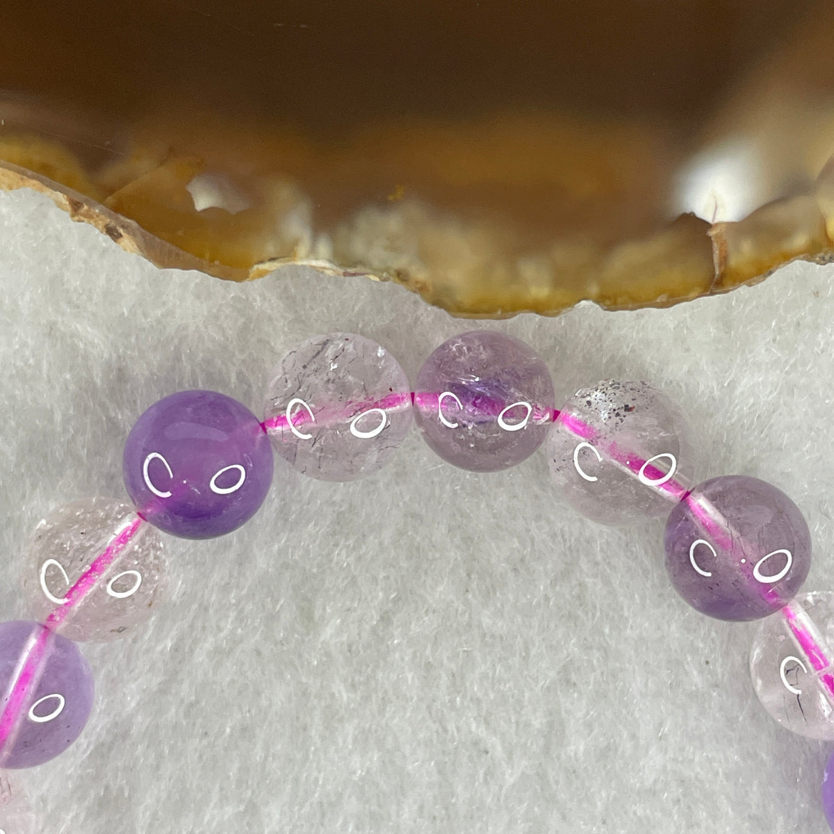 Certified Entry-Grade Natural Super 7 Crystal Beads Bracelet | Classic Mid-Sized Layering Strand | Authentic Sacred Seven Multi-Mineral Inclusions Quartz Spiritual Catalyst & Auric Shield Bracelet (18.37g | 16.5cm Length | 8.3mm | 24 Beads)