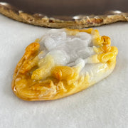 Type A Yellow with Faint Lavender Green Jadeite Guan Gong with Double Dragons 116.28g 75.0 by 54.0 by 16.8mm (Burned) - Huangs Jadeite and Jewelry Pte Ltd