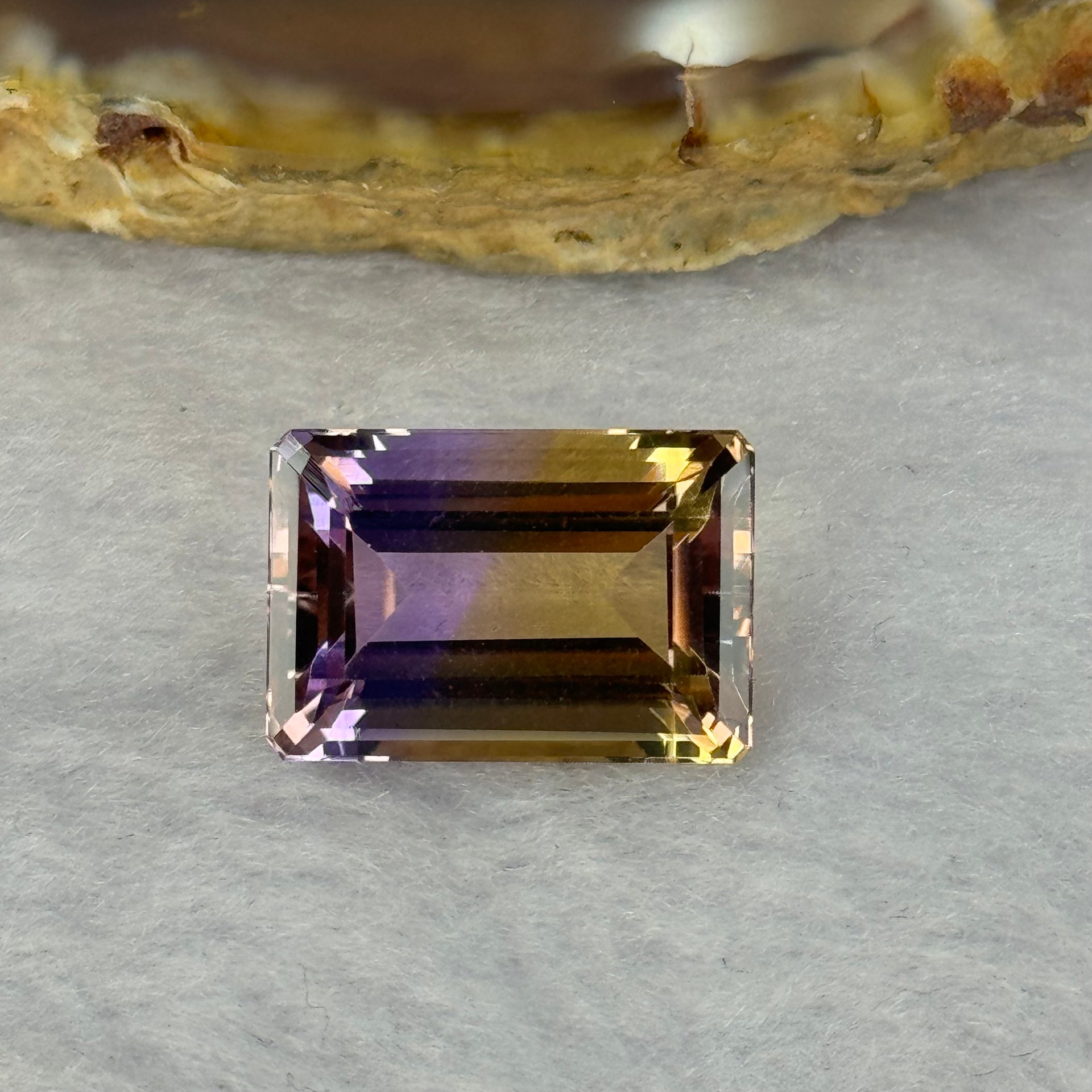 Natural Faceted Ametrine Parallelogram Shape 9.38ct 15.4 by 10.7 by 7.7mm - Huangs Jadeite and Jewelry Pte Ltd