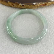 Certified Type A Light Green with Green Patches Jadeite Oval Bangle Internal Diameter 54.3mm 20.69g 7.5 by 6.4mm ( Very Slight Internal Lines ) - Huangs Jadeite and Jewelry Pte Ltd