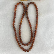 Above Average Grade Natural Copper Rutilated Quartz Beads Elastic Necklace 36.64g 56cm 6.9mm 88 Beads - Huangs Jadeite and Jewelry Pte Ltd