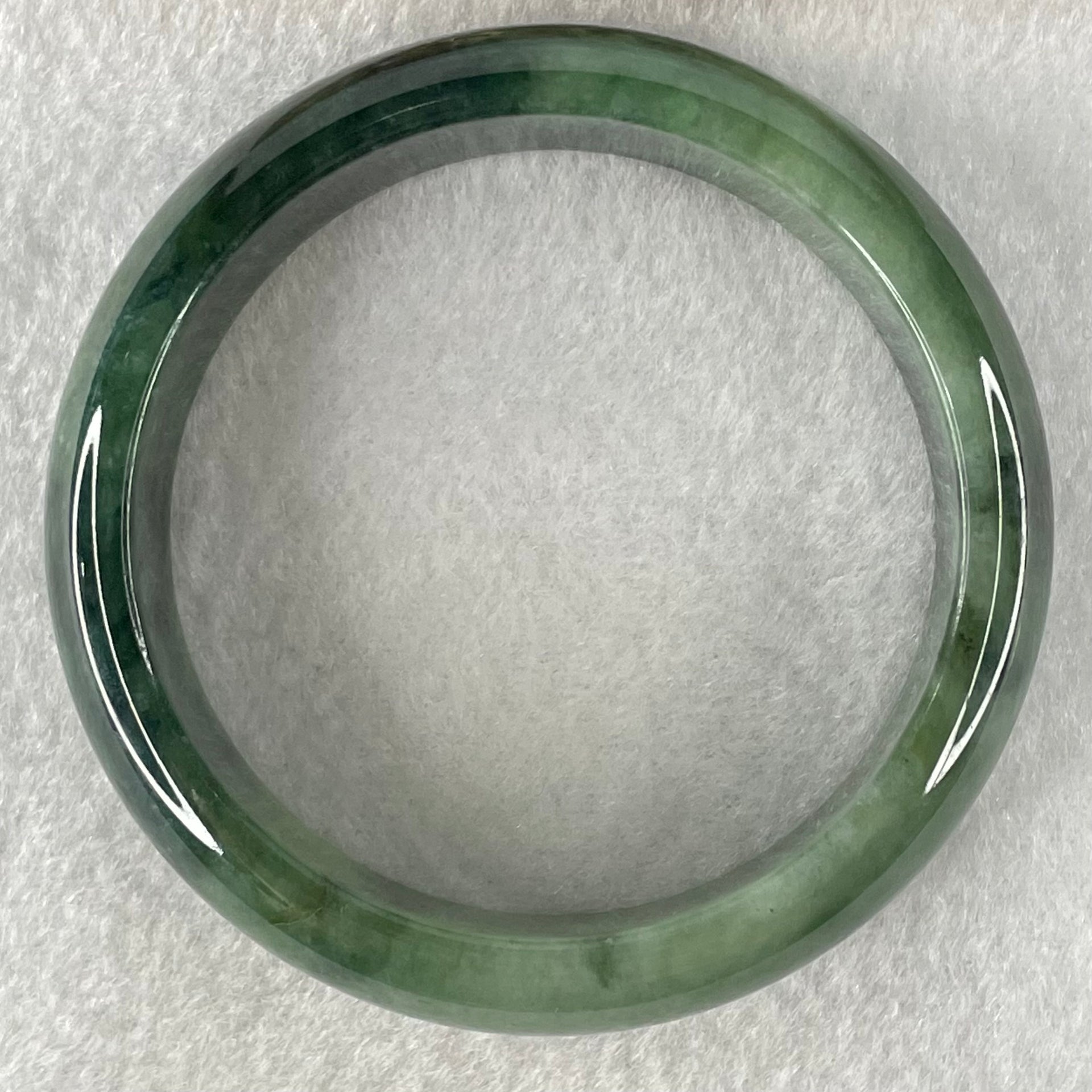 Type A Old Mine Blueish Green and Lavender Patches Jadeite Bangle 66.40g Internal Diameter 56.0mm 16.4 by 7.8mm (Very Slight Internal Lines) - Huangs Jadeite and Jewelry Pte Ltd