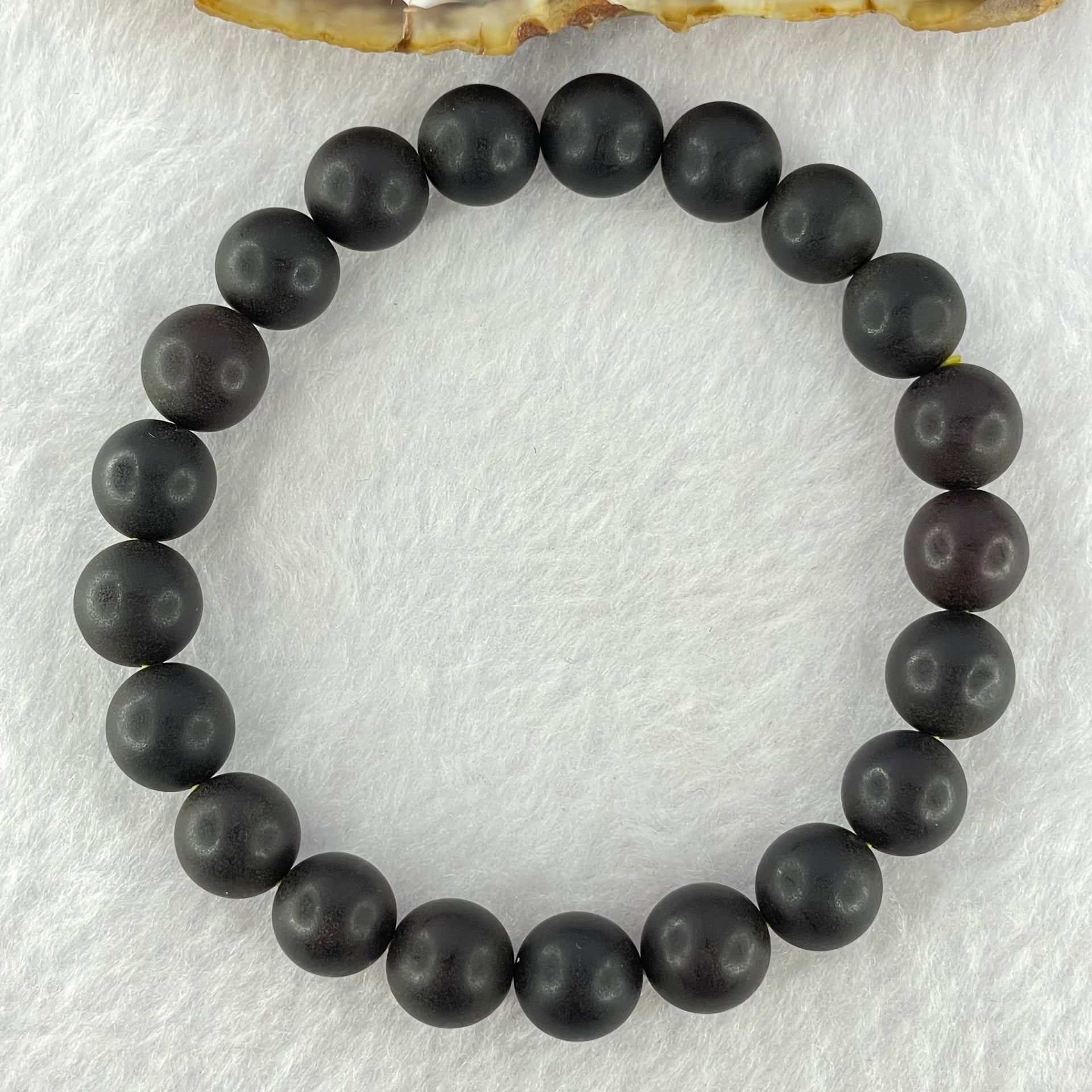 Natural Iron Blood King Amber Beads Bracelet 天然铁血王琥珀手链 10.50g 17cm 9.8mm 21 Beads - Huangs Jadeite and Jewelry Pte Ltd