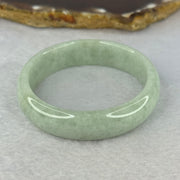 Type A Light Green Jadeite Oval Bangle 32.96g Internal Diameter 51.4mm 13.1 by 6.9mm (Very Slight External Rough) - Huangs Jadeite and Jewelry Pte Ltd