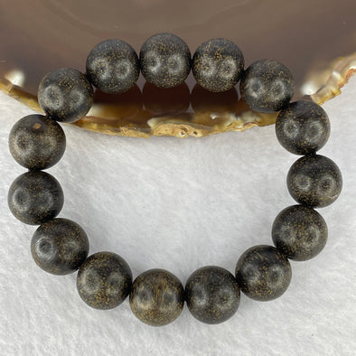 Natural Old Wild Indonesia Agarwood Beads Bracelet (Sinking Type) 天然老野生印尼沉香珠手链t 22.80g 13.7 mm 15 Beads - Huangs Jadeite and Jewelry Pte Ltd