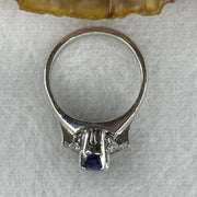 Natural Sapphire Approx 5.4 by 4.4 by 4.0mm with Natural Diamonds in Platinum PT900 Ring Total Weight 5.76g US5.75 HK12.5 - Huangs Jadeite and Jewelry Pte Ltd