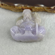 Type A Lavender with Slight Green Jadeite Tu Di Gong 38.27g 48.0 by 39.3 by 11.9mm - Huangs Jadeite and Jewelry Pte Ltd