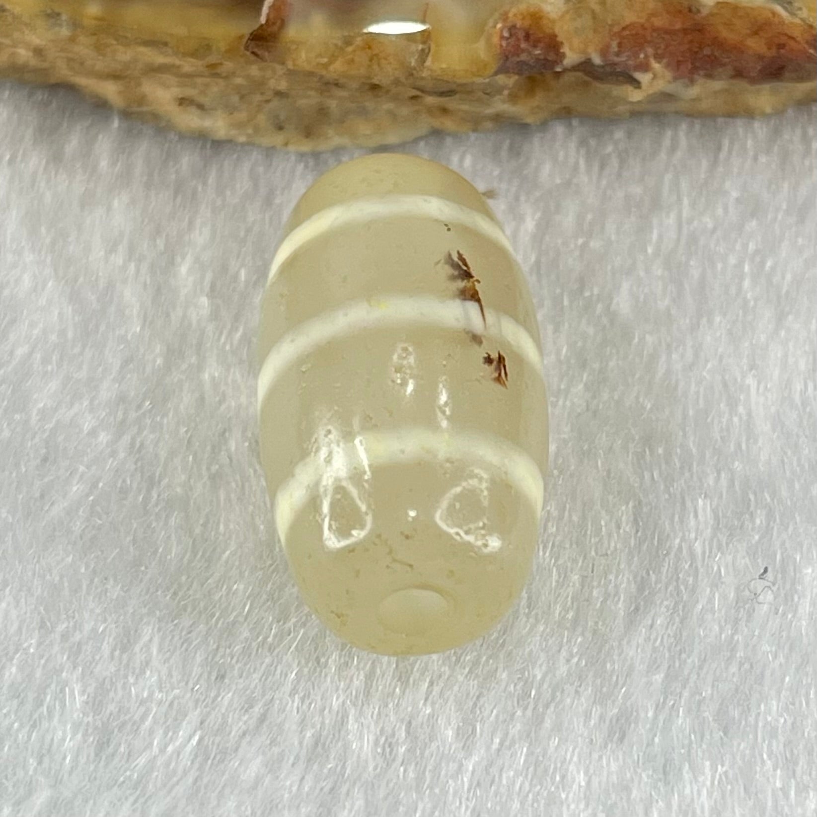 Natural Powerful Tibetan Old Oily Agate 3-Lines Dzi Bead Heavenly Master (Tian Zhu) 三行天诛 3.20g 19.8 by 10.4mm - Huangs Jadeite and Jewelry Pte Ltd