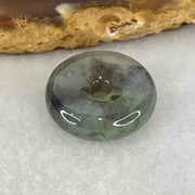 Type A Icy Wuji Grey Jadeite Ping An Kou Donut Charm Pendant 3.55g 17.5 by 5.5mm - Huangs Jadeite and Jewelry Pte Ltd