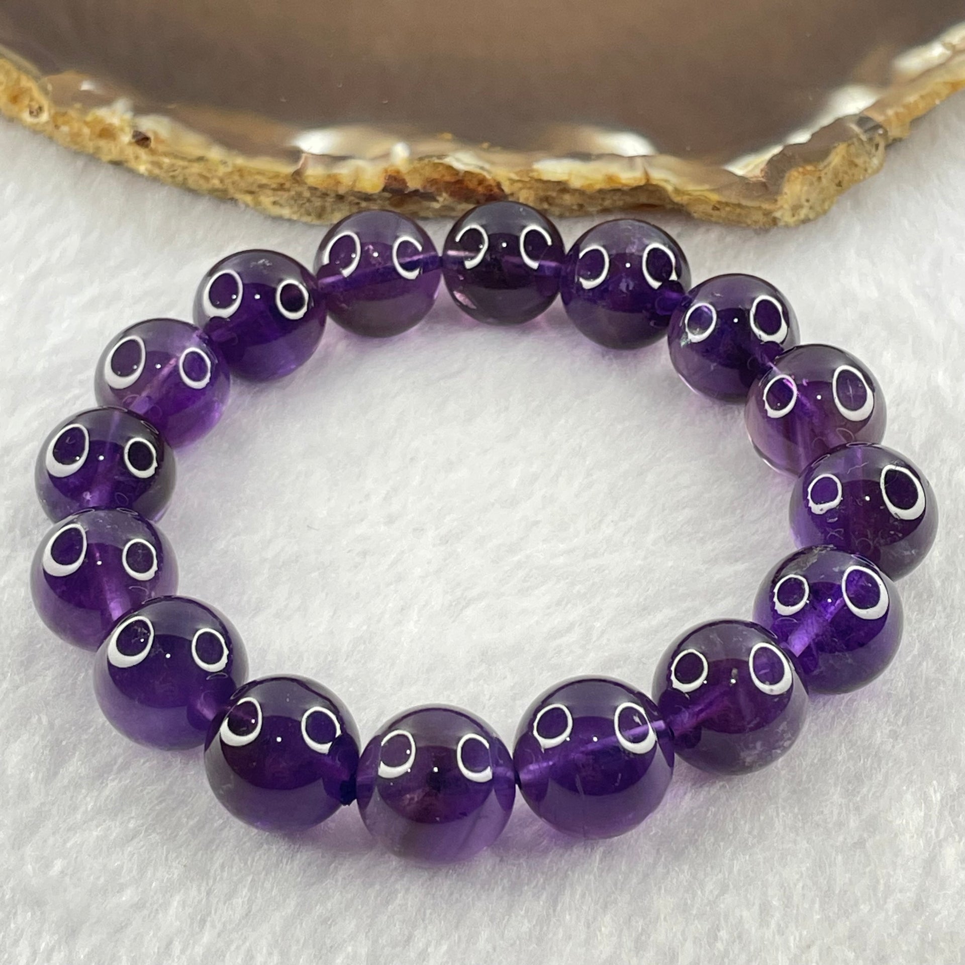 Good Grade Natural Amethyst Bracelet 50.30g 18cm 13.2mm 16 Beads - Huangs Jadeite and Jewelry Pte Ltd