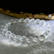 Natural Clear Quartz Beads with Inscription Bracelet 17.87g 15cm 8.4mm 23 Beads - Huangs Jadeite and Jewelry Pte Ltd