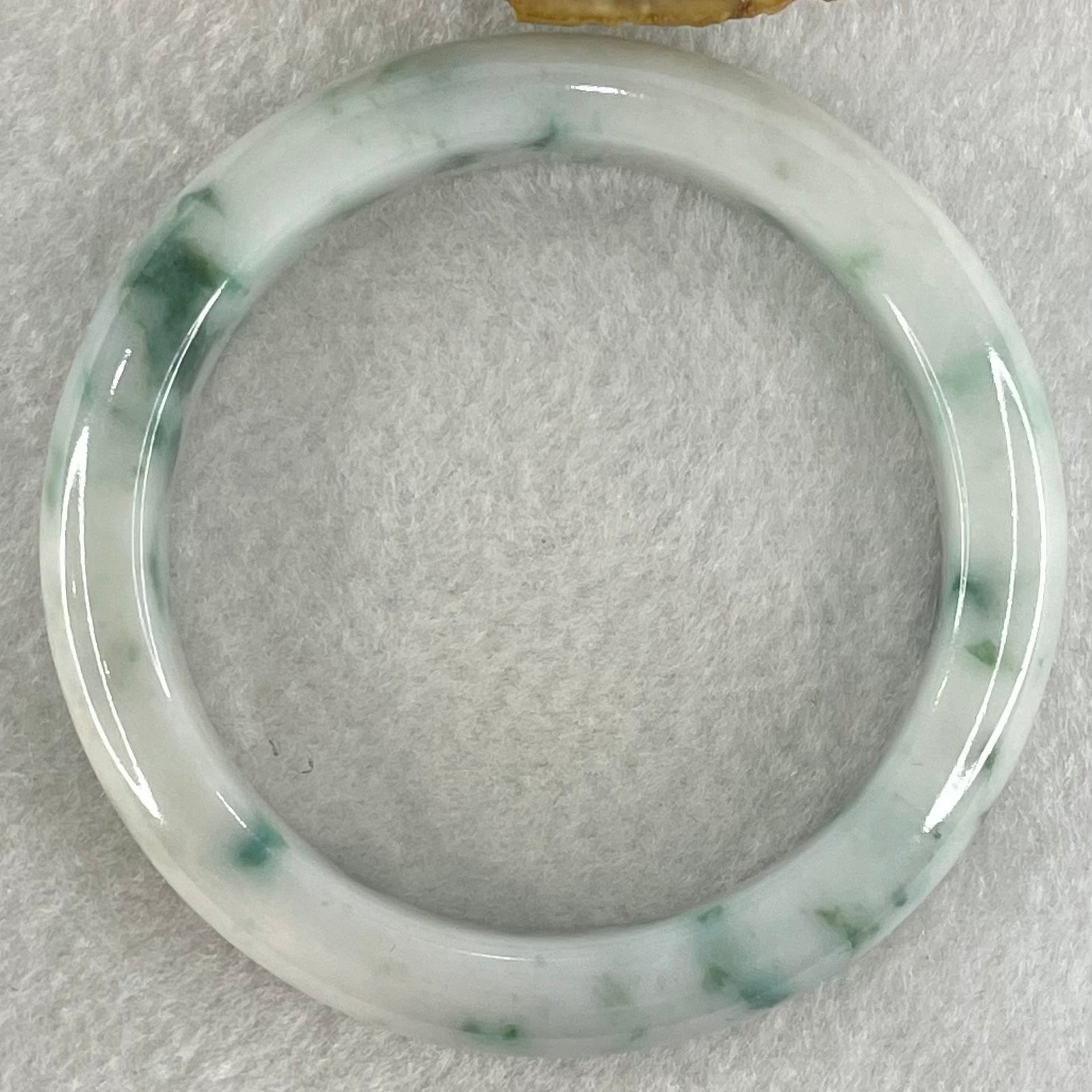 Type A Light Green Lavender with Blueish Green and Yellow Piao Hua Jadeite Bangle 49.56g Internal Diameter 52.5mm 11.7 by 8.2mm (Very Slight Internal Line) - Huangs Jadeite and Jewelry Pte Ltd