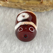 Natural Powerful Tibetan Old Oily Agate 2 Eyes Dzi Bead Heavenly Master (Tian Zhu) 二眼天诛 2.46g 14.0 by 10.2mm - Huangs Jadeite and Jewelry Pte Ltd