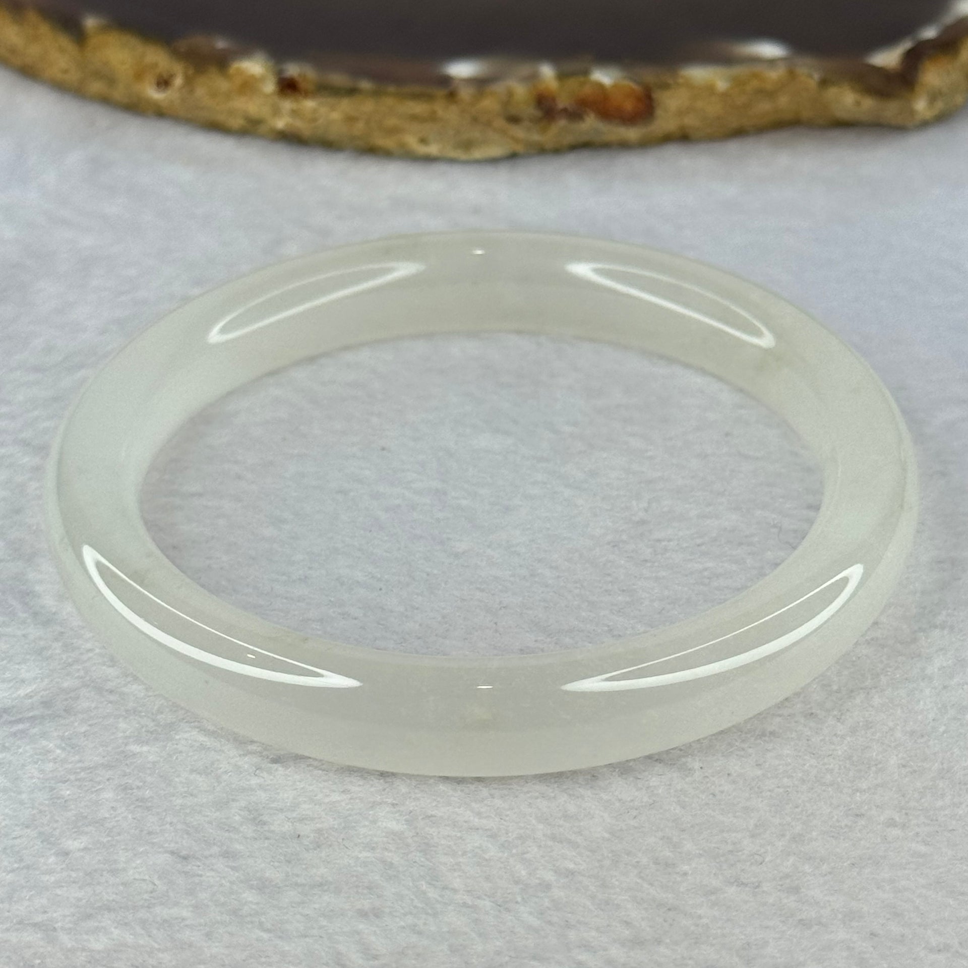 Transparent to White Quartzite Jade Bangle 天山玉手镯 60.6mm Bangle 38.60g 10.3 by 8.5mm - Huangs Jadeite and Jewelry Pte Ltd