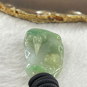 Type A Green and Lavender Jadeite Benefactor and Flower Pendant 34.80g 46.9 by 28.7 by 13.4mm - Huangs Jadeite and Jewelry Pte Ltd