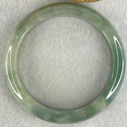 Type A Blueish Green Jadeite Bangle 62.80g Internal Diameter 59.4mm 12.7 by 8.6mm (External and Internal Lines) - Huangs Jadeite and Jewelry Pte Ltd