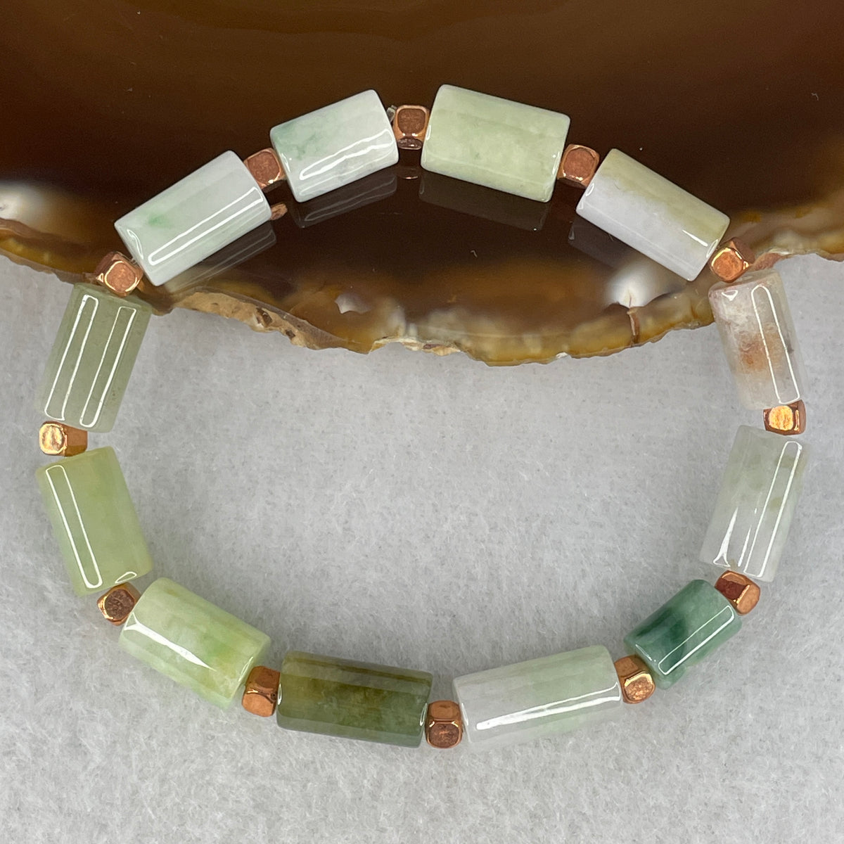 Natural Type A Light Green & Yellowish Green Jadeite Lulutong Beads Bracelet | 16cm with 12 Beads 8.0mm (18.80g | Heart & Solar Plexus Chakra Harmony, Obstacle-Clearing Fortune & Golden Wealth Flow Shield)