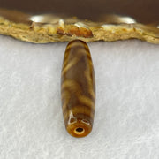 Natural Powerful Tibetan Old Oily Agate 3 Eyes Dzi Bead Heavenly Master (Tian Zhu) 三眼天诛 7.54g 39.5 by 11.4mm - Huangs Jadeite and Jewelry Pte Ltd