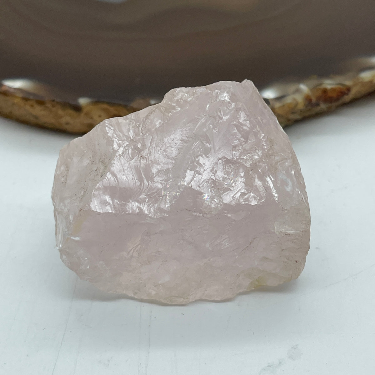 Natural Rose Quartz Rough Mini Display Specimen | Soft Pink Gemstone Mineral (91.48g | 49.0 x 44.8 x 35.2mm | Radiance, unconditional Love Magnet, Emotional Healing & Mindful Feng Shui Anchor)