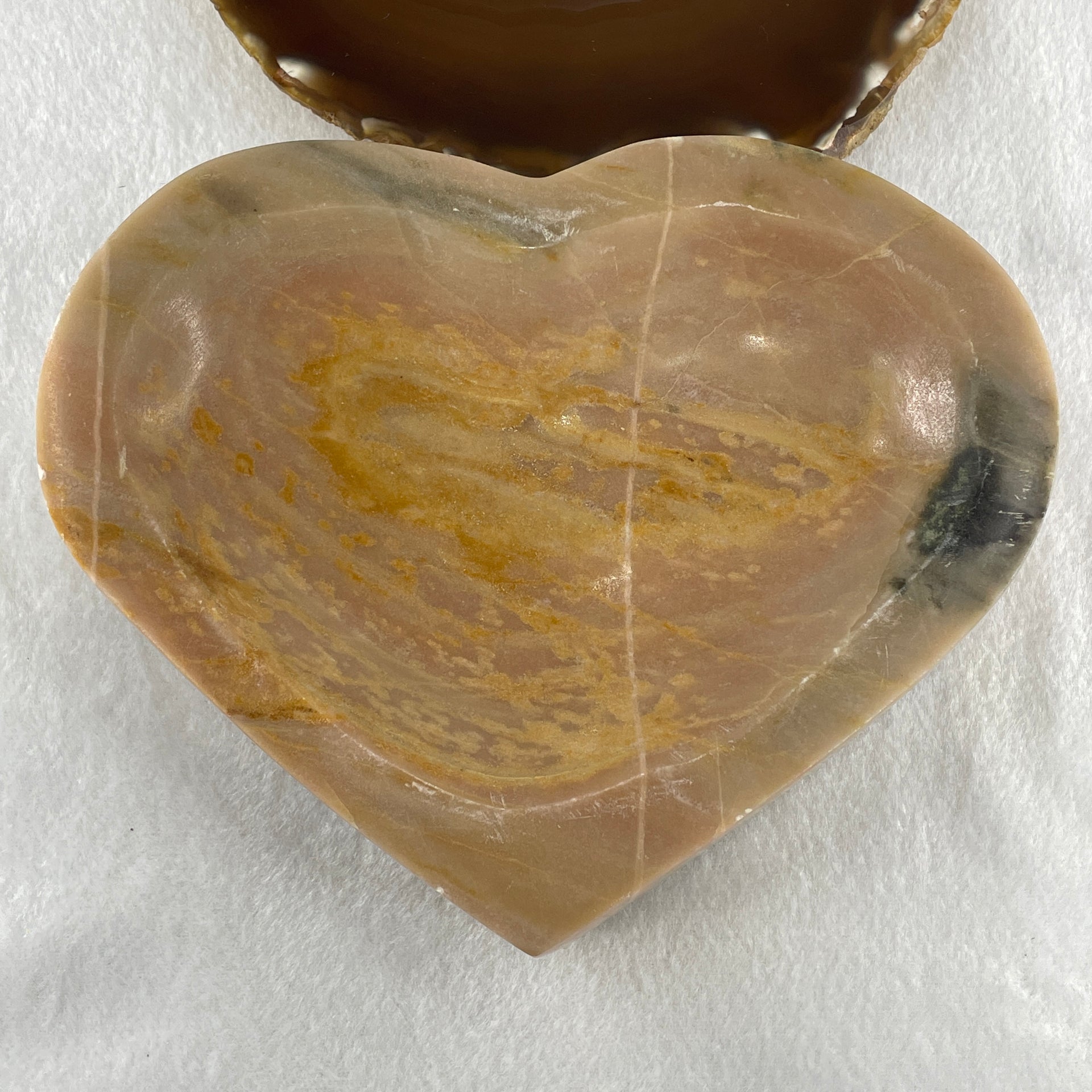 Natural Polychrome Jasper Heart Shape Plate 1,401.5g 170.0 by 140.0 by 38.8mm - Huangs Jadeite and Jewelry Pte Ltd