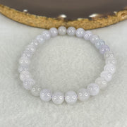 Type A Lavender Jadeite Beads Bracelet 13.74g 15.5cm 6.7mm 28 Beads - Huangs Jadeite and Jewelry Pte Ltd
