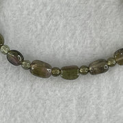 Good Grade Natural Green Tourmaline Crystal Barrel Bracelet 7.15g 16cm 8.0mm 15Beads - Huangs Jadeite and Jewelry Pte Ltd