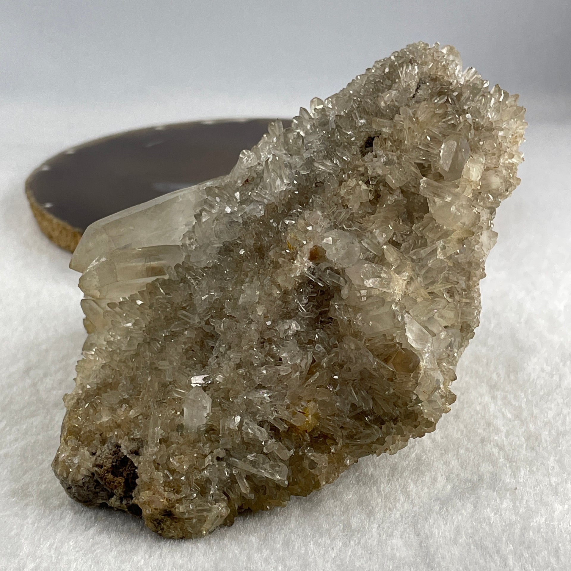 Natural Clear Quartz Crystal Cluster Display 737.3g 127.1 by 120.0 by 75.0mm - Huangs Jadeite and Jewelry Pte Ltd