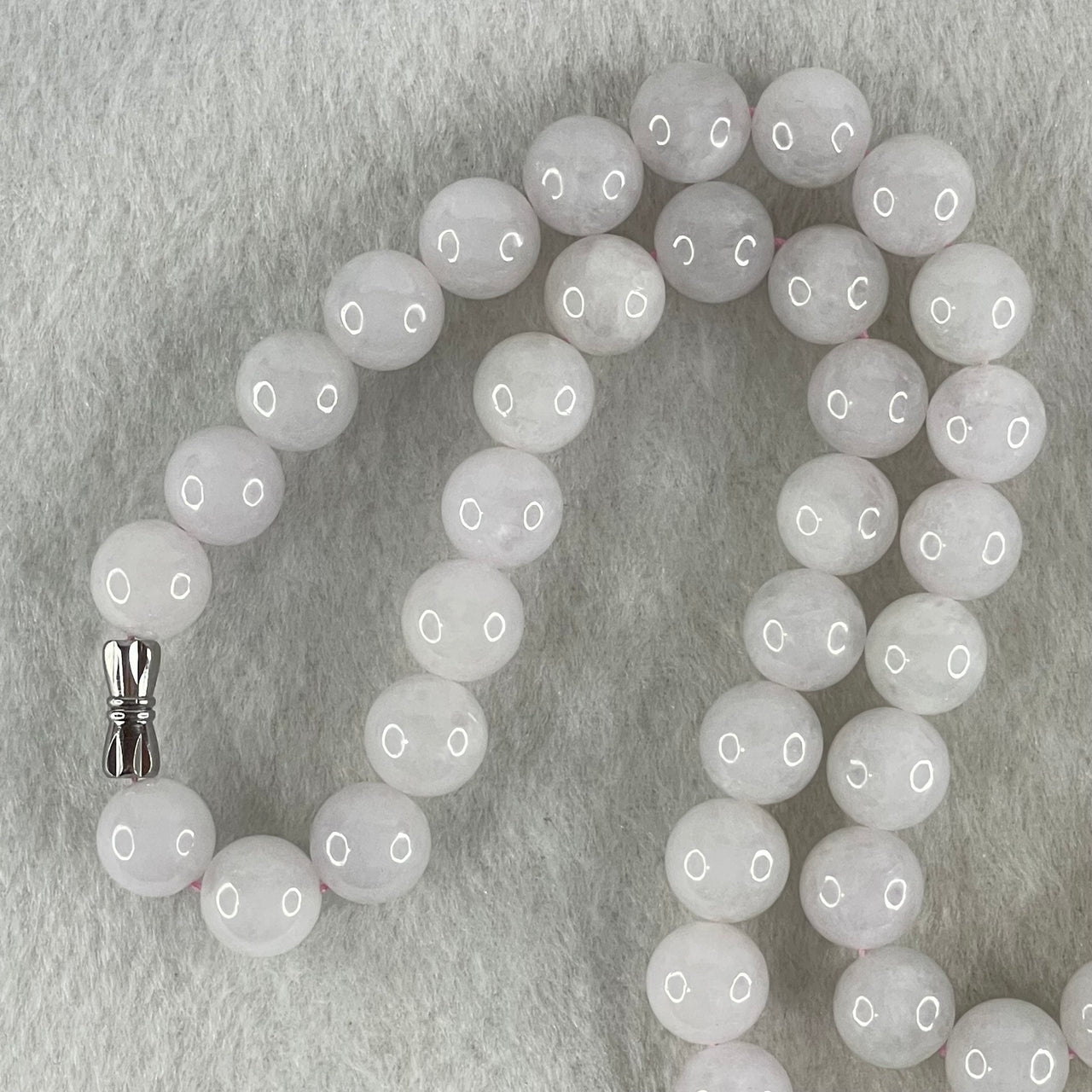 Type A Full Faint Lavender Jadeite Beads Necklace 94.46g 54cm 9.9mm 57 Beads - Huangs Jadeite and Jewelry Pte Ltd