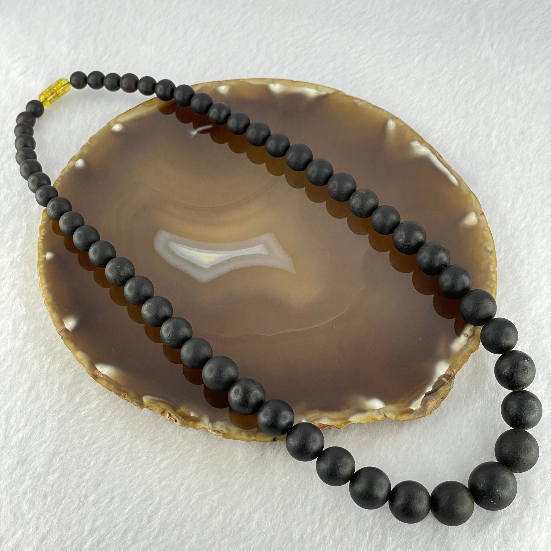 Natural Dark Matt Amber Beads Necklace 特一 31.52g 50cm 7.2 - 15.0mm 51 Beads - Huangs Jadeite and Jewelry Pte Ltd