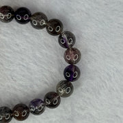 Very Good Grade Natural Transparent Dark Black Super 7 Beads Bracelet 非常好的等级天然透明深黑色超级七珠手链 19.57g 15.5cm 8.7mm 22 Beads - Huangs Jadeite and Jewelry Pte Ltd