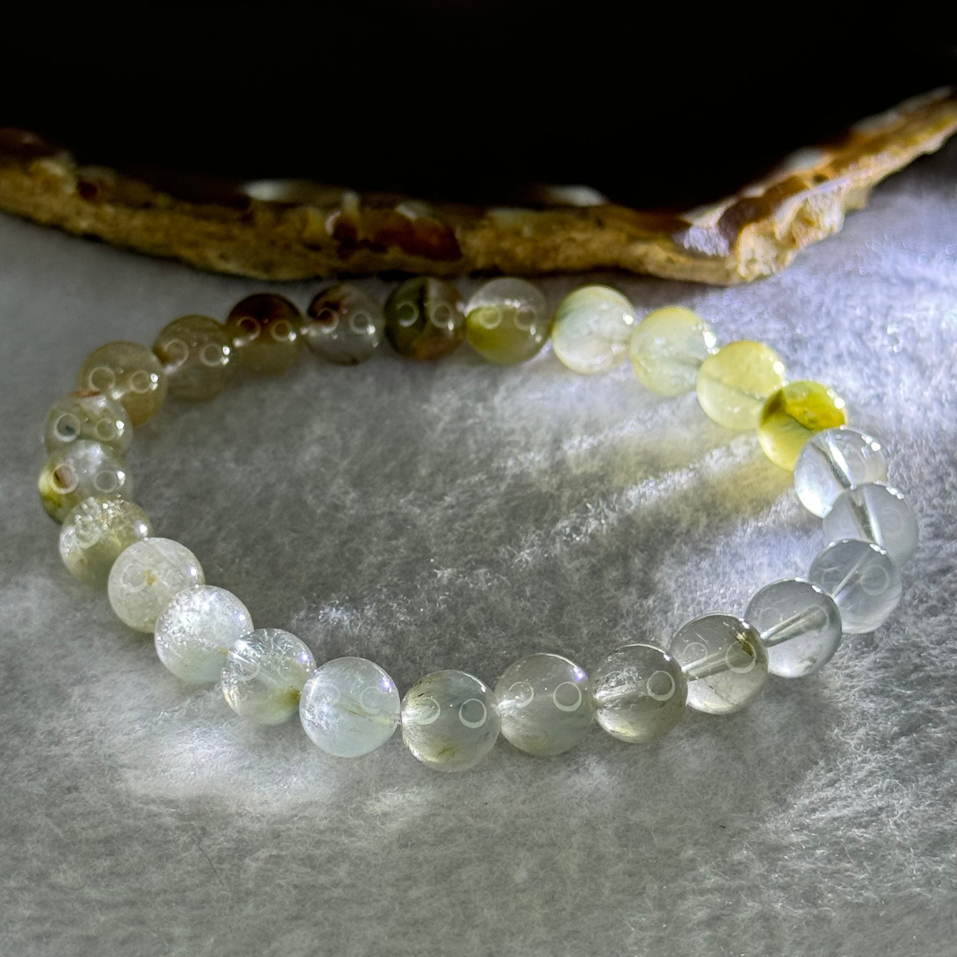 Natural Blue Rabbit Hair Rutilated Quartz Beads Bracelet 22.20g 18cm 8.8mm 26 Beads - Huangs Jadeite and Jewelry Pte Ltd