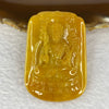 Rare Grand Master Type A Yellow Jadeite Akasagarbha Bodhisattva Guan Yin 50.02g 61.0 by 42.4 by 8.9mm with Wooden Stand - Huangs Jadeite and Jewelry Pte Ltd