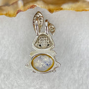 Rare Natural Blue Dumortierite Rutilated Quartz in S925 Sliver Rabbit Pendant 2.44g 10.0 by 7.3 by 5.0mm - Huangs Jadeite and Jewelry Pte Ltd